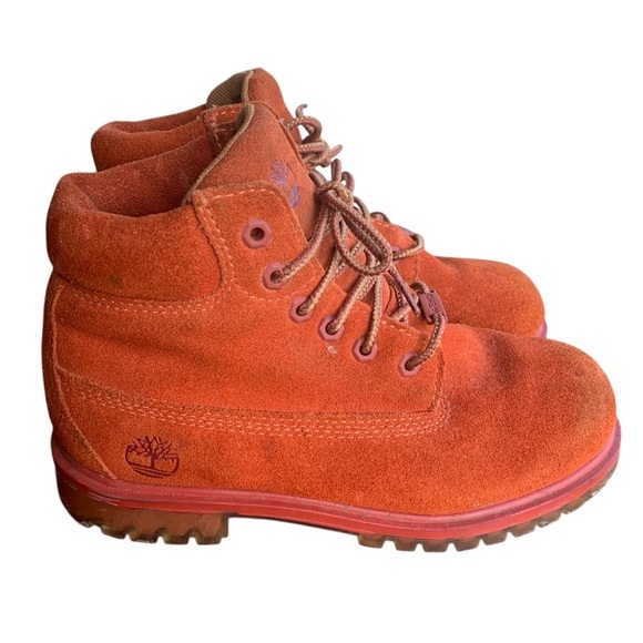 Timberland 6” Premium Rust Suede Hiking Boots Junior Kids Size 3 Youth - Picture 2 of 8